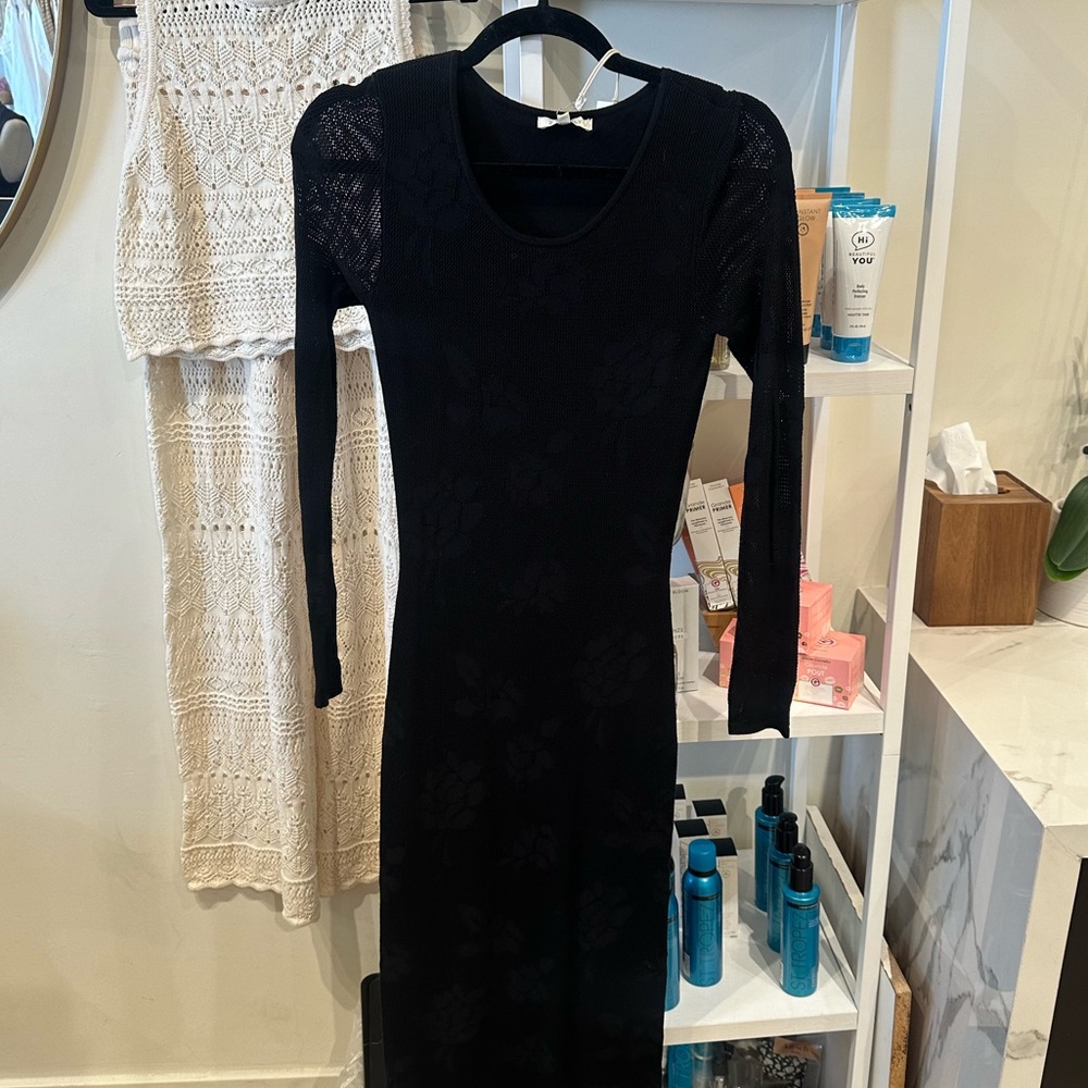 Zsupply black dress . Fitted black dress looks good on any body shape.